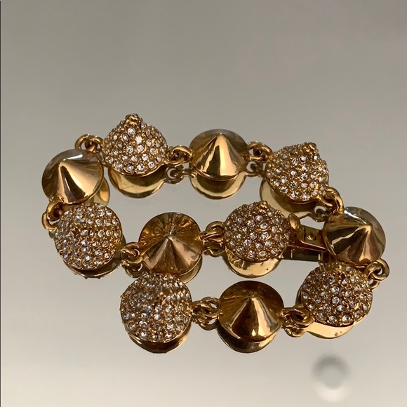 CC Skye Gold Pave Mercy Punk Mini Spike Bracelet - Picture 4 of 10